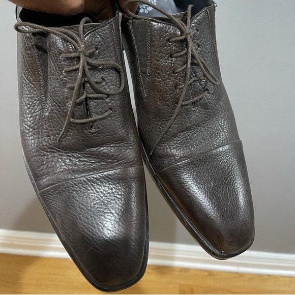 Massimo Dutti Brown Pebble Leather Dress Shoes - Sz 11.5 - Picture 14 of 15